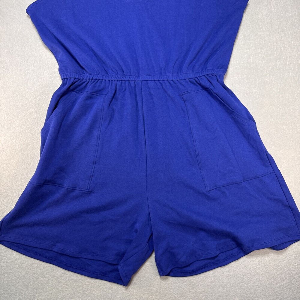 Zenana Romper Sleeveless V-neck Cobalt Blue, Pockets,Sz 2X Comfy, Preppy, Dress‎ - Picture 4 of 9